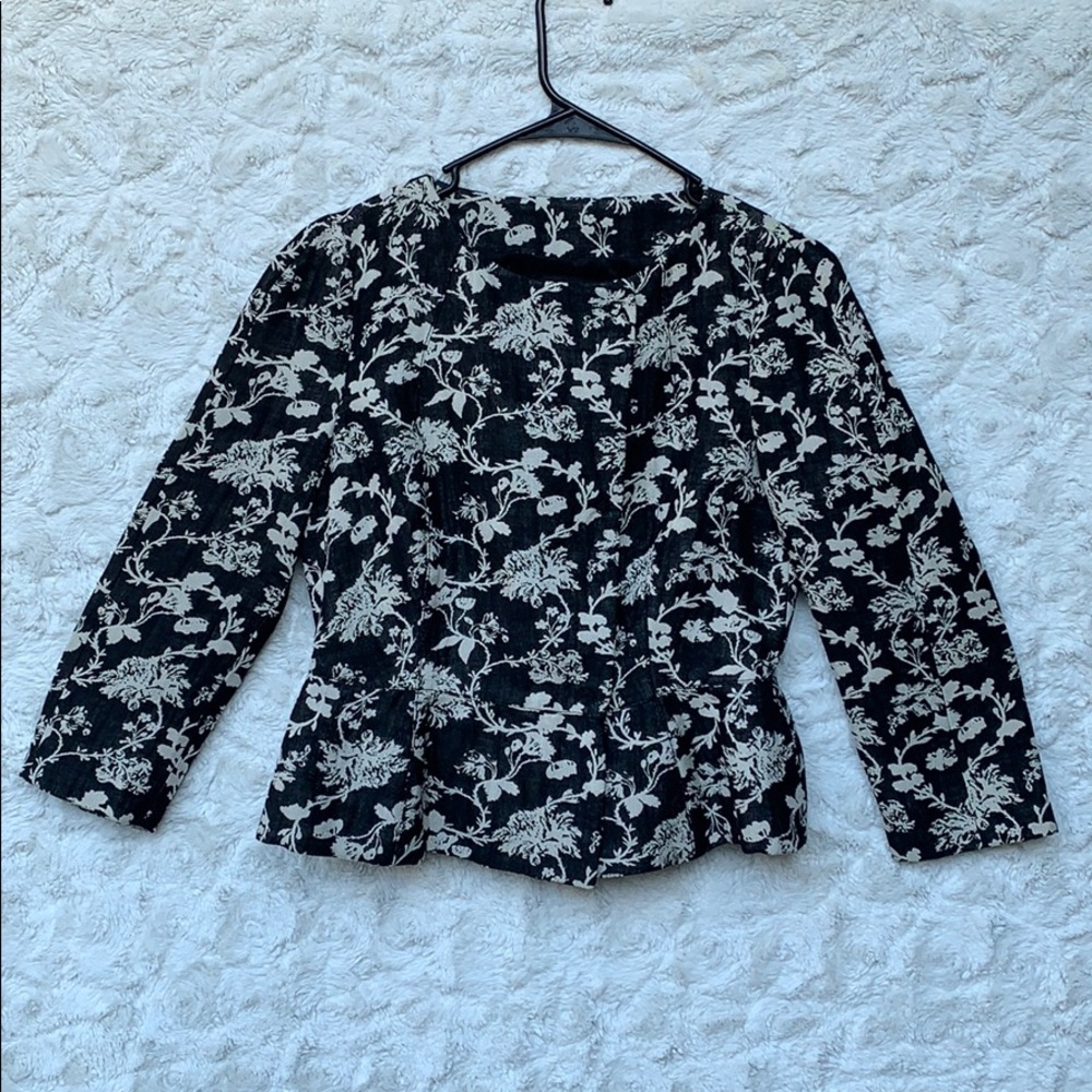 Alessandro Dell’Acqua Black/Cream Linen Jacket Sz4